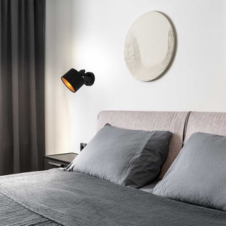 2x 1 lichts Spot zwart met goud kleurige lampenkapjes, Mexlite, Ornoir